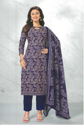 Ambarlyn Jaipur Cotton Ethnic Printed Salwar Kameez for Women with Cotton Dupatta and Pants